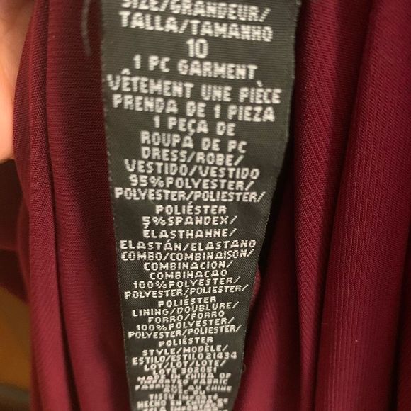 MERLOT HALTER LACE DRESS W/ ILLUSION CUT - Picture 9 of 10